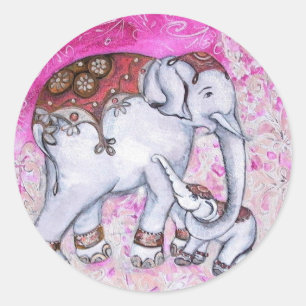 STICKER ROND ÉLÉPHANTS THAÏLANDAIS