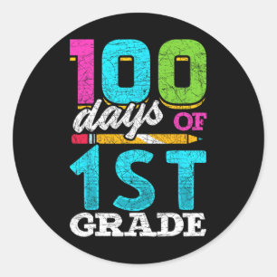 Sticker Rond Élève 100e Jour Cadeau 100 Jours D'École