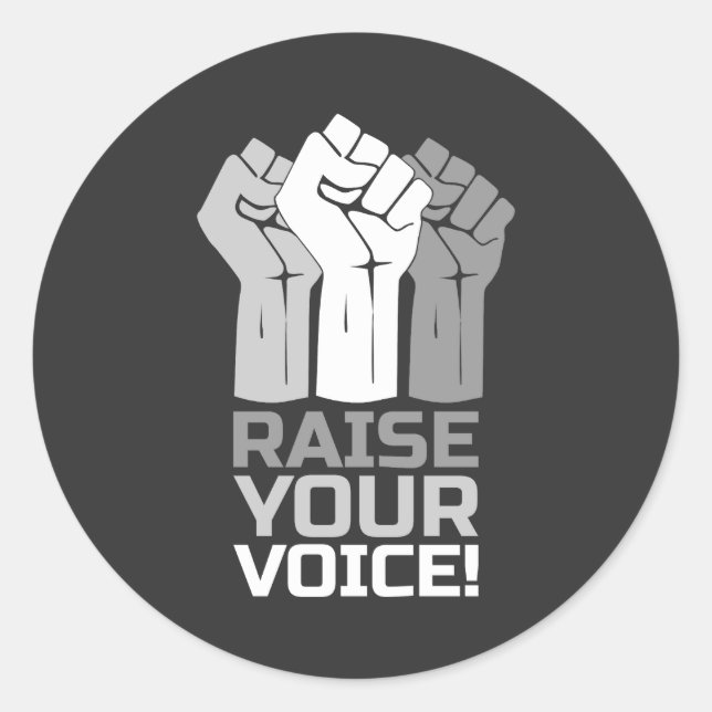 Sticker Rond Élever votre voix 3 (Devant)