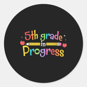 Sticker Rond élèves de 5e en progrès Ck à l'école Enseignants