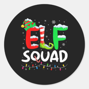 Sticker Rond Elf Famille de Noël Correspondant Pyjamas Xmas Elf