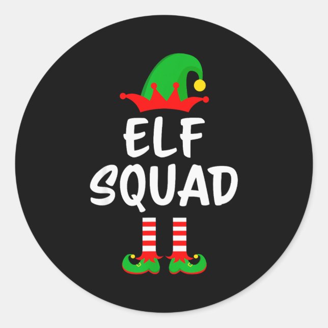 Sticker Rond Elf Squad Matching Family Christmas  (Devant)