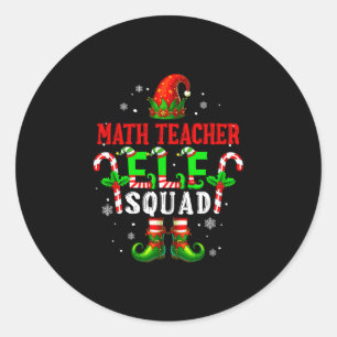 Sticker Rond Elfe professeur de maths équipe chapeau chaussures