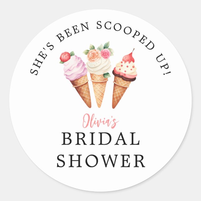 Sticker Rond Elle a été ramassée Glace Mariage  (Devant)