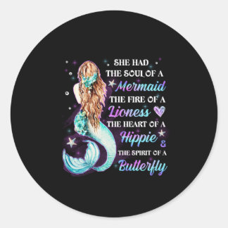 Sticker Rond Elle A L'Âme D'Une Sirène