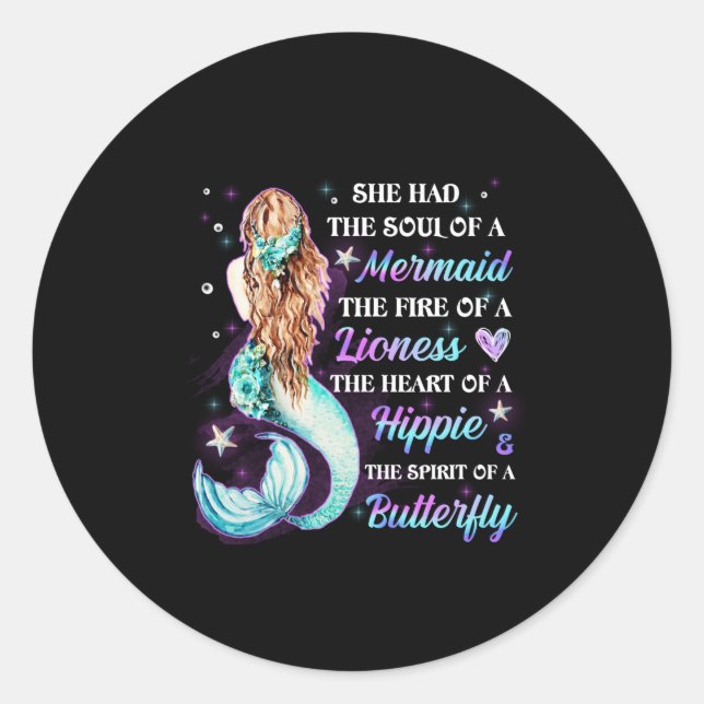 Sticker Rond Elle A L'Âme D'Une Sirène (Devant)