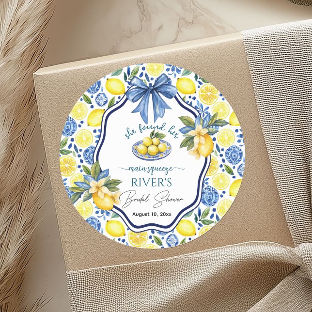 Sticker Rond Elle a trouvé sa Baby Shower de robe de mariée (Créateur téléchargé)