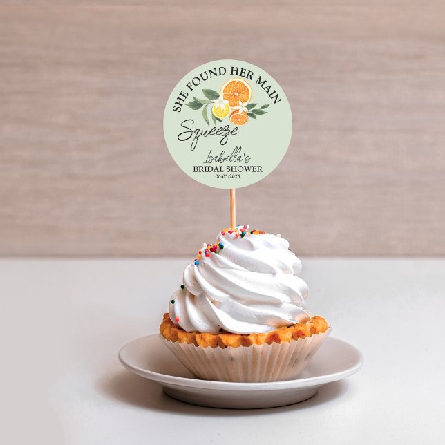 Sticker Rond Elle a trouvé sa fête de douche nuptiale de verdur (She Found Her Main Squeeze)