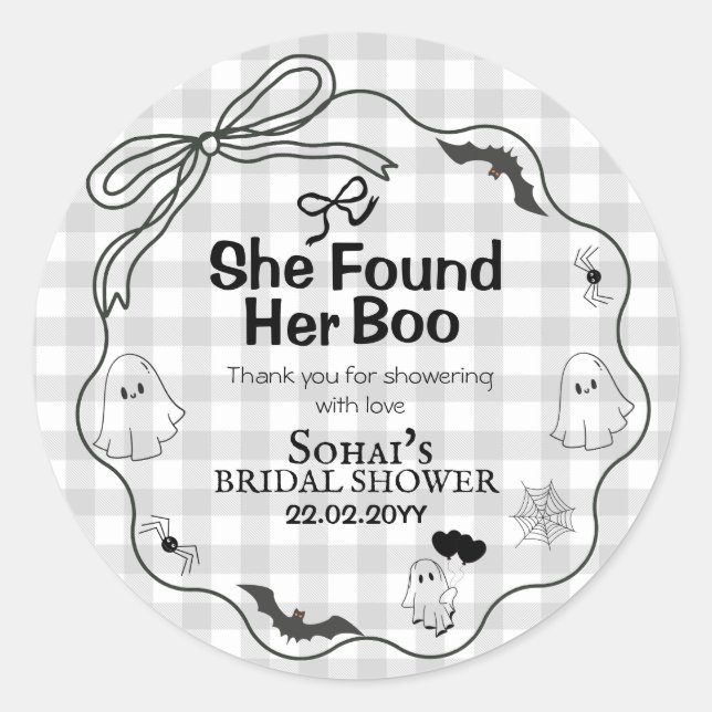 Sticker Rond Elle a Trouvé Son Amour à la Fête de Mariage (Devant)
