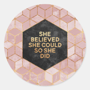 Sticker Rond Elle Croyait Qu'Elle Pouvait Le Faire.