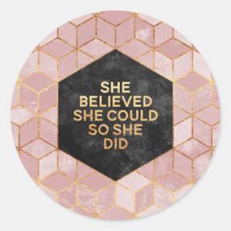Sticker Rond Elle Croyait Qu'Elle Pouvait Le Faire.