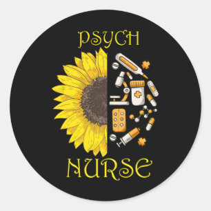 Sticker Rond Elle Est Devenue Une Infirmière Psychiatrique Psyc