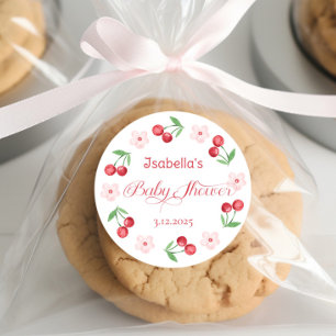 Sticker Rond Elle est la cerise sur le Baby shower supérieur