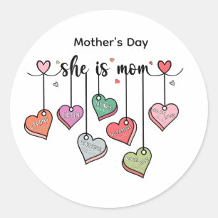 Sticker Rond Elle est maman   Bonne fête des mères