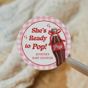 Sticker Rond Elle est prête à faire éclater la Baby Shower au s