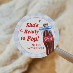 Sticker Rond Elle est prête à faire éclater la bulle Baby Showe