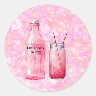 Sticker Rond Elle est prête à faire éclater la fête Baby Shower