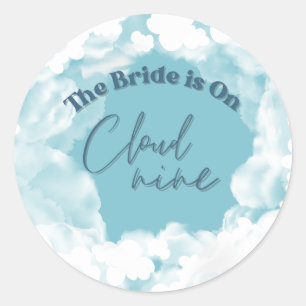 Sticker Rond Elle est sur le nuage 9 Elégante Fête des mariées 