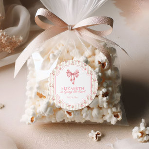 Sticker Rond Elle Noue le Nœud Papillon Coquette Enterrement de