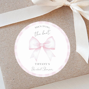Sticker Rond Elle Noue Les Fils Rose Blush Arc Bridal Shower