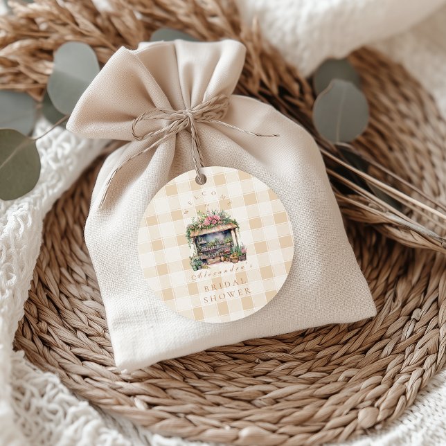 Sticker Rond Elle quitte le marché: Shower de future mariée (Créateur téléchargé)