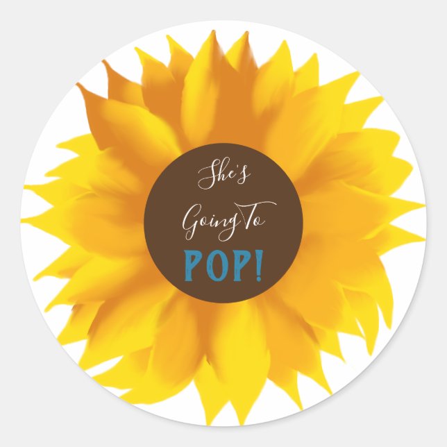 Sticker Rond Elle va faire du tournesol (Devant)