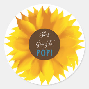 Sticker Rond Elle va flatter des chattes de tournesol