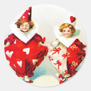 Sticker Rond Ellen H. Clapsaddle Pierrot Children