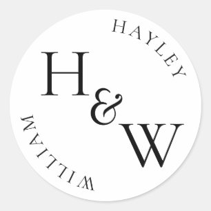Sticker Rond Ellesmere Monogramme mariage Faveur