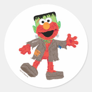 Sticker Rond Elmo   Costume Frankenstein