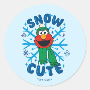 Sticker Rond Elmo Snow Cute