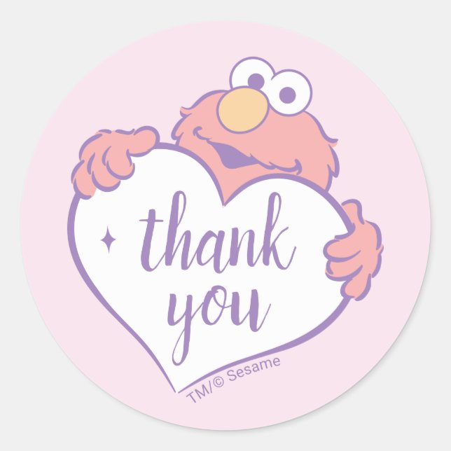 Sticker Rond Elmo Sweetheart Birthday (Devant)