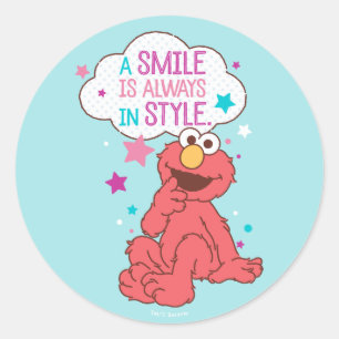 Sticker Rond Elmo   Un sourire est toujours dans le style