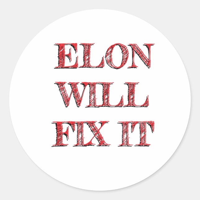 STICKER ROND ELON DOGE (Devant)