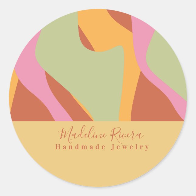 Sticker Rond Emballage artisanal super Waves (Devant)