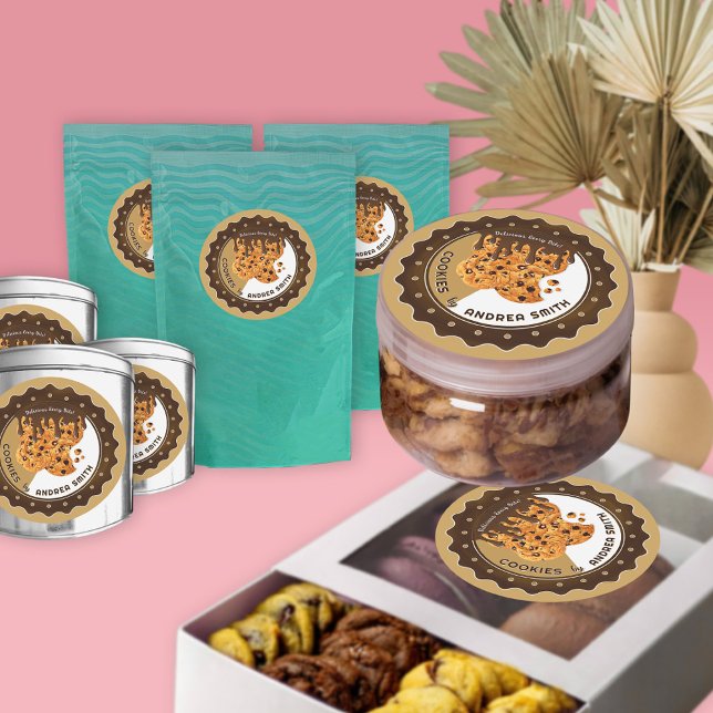 Sticker Rond Emballage de biscuits personnalisés Marque Logo pr (Créateur téléchargé)