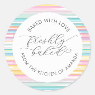 Sticker Rond Emballage de boulangerie personnalisé fraîchement 