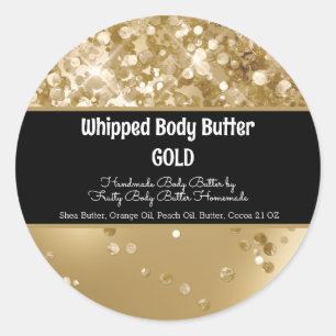Sticker Rond Emballage de branding Glam Glitter Sequins Or pour