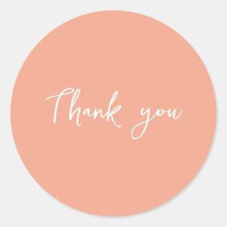 Sticker Rond Emballage de cadeau d'affaires Merci Classy Peach