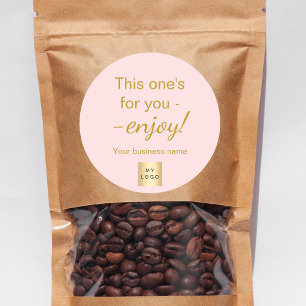 Sticker Rond Emballage de logo commercial en or rose