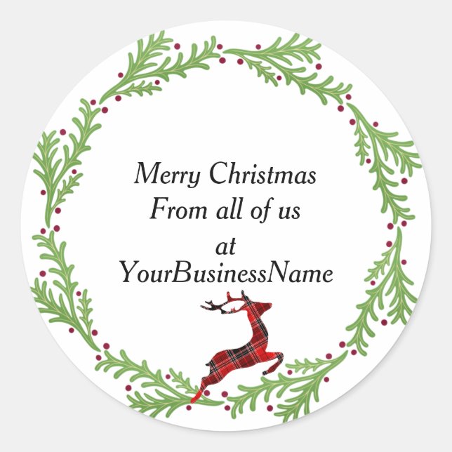 Sticker Rond Emballage de Noël joyeux (Devant)