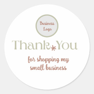 Sticker Rond Emballage de petite entreprise Boho ton naturel