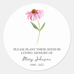 Sticker Rond Emballage de semences funéraires Echinacea