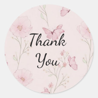 Sticker Rond Emballage d'entreprise floral rose esthétique Merc