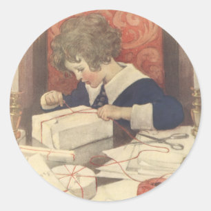 Sticker Rond Emballage des cadeaux de Noël, Jessie Willcox Smit