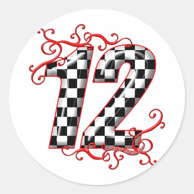 Sticker Rond emballage du numéro 12 (Devant)