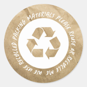Sticker Rond Emballage Recyclé réutilisé