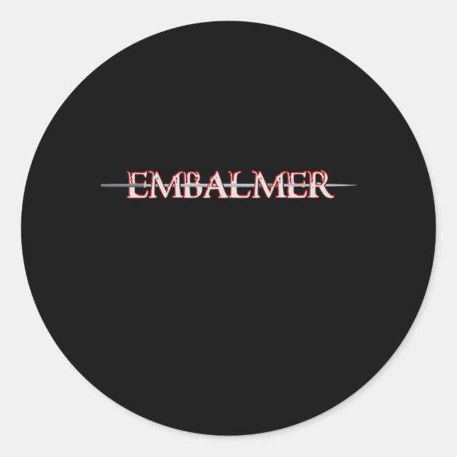 Sticker Rond Embalmer Death Profession Funeral Director Don (Devant)