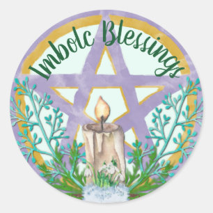 Sticker Rond Embauches Céltic Wicca Pentacle