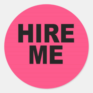 Sticker Rond Embauchez-moi ! Néon brillant sans emploi